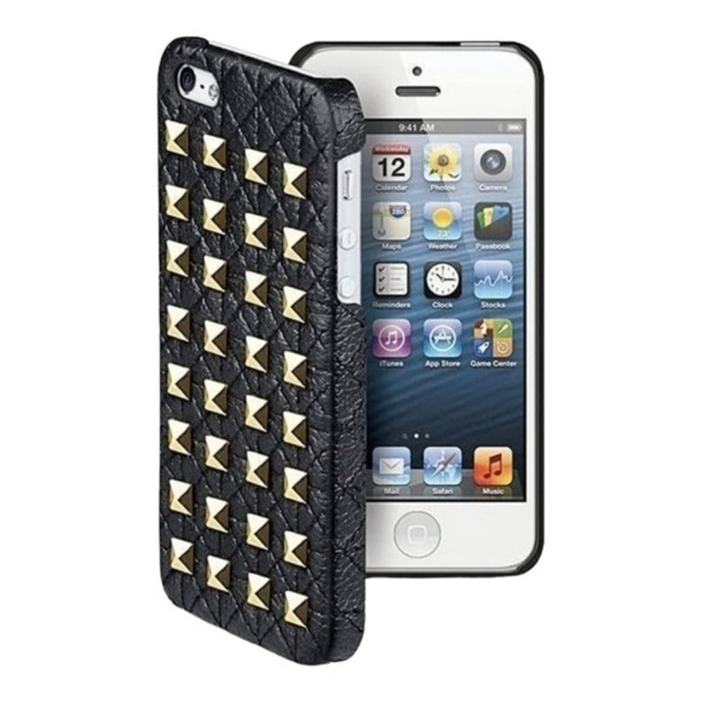 MERKURY Innovations iPhone 5 Hardshell Case Gold Studs Polyurethane NIB